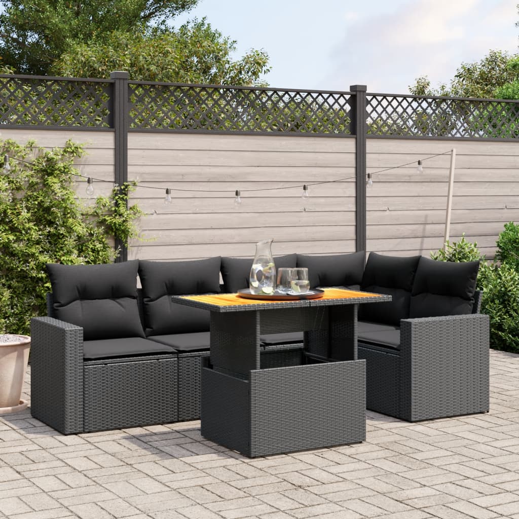 Loungegrupp Med Dynor 6 Delar Konstrotting