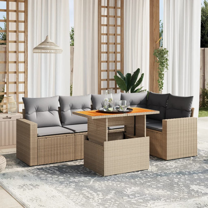 Loungegrupp Med Dynor 6 Delar Konstrotting