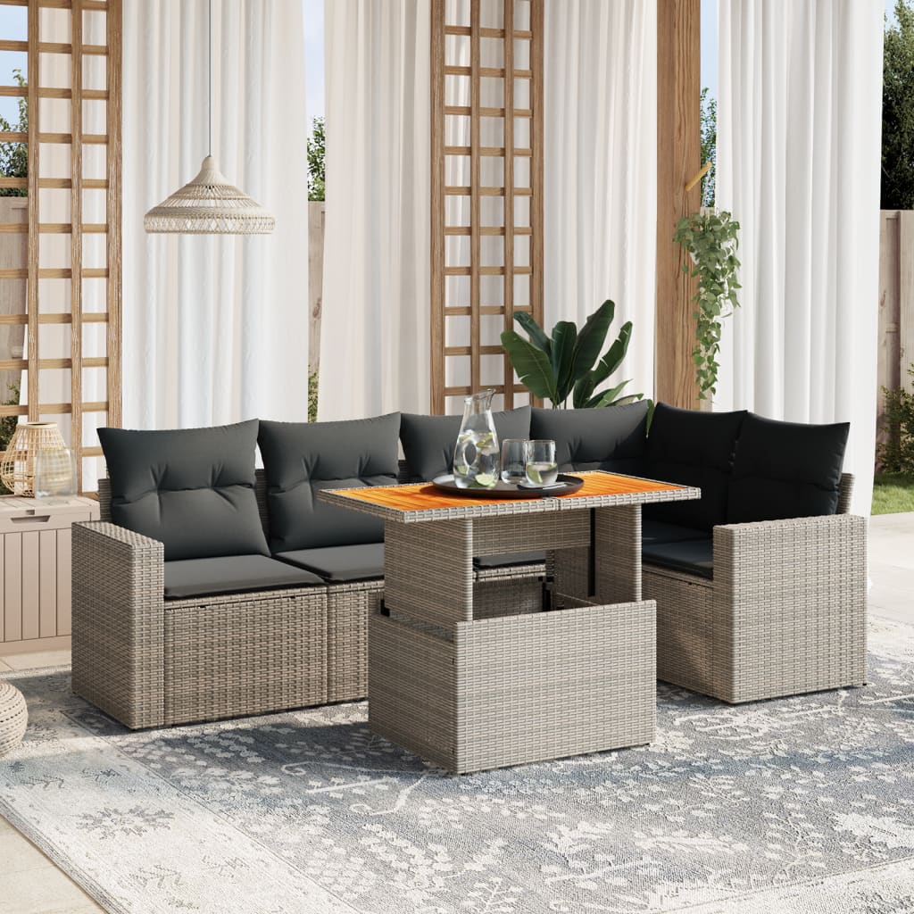 Loungegrupp Med Dynor 6 Delar Konstrotting