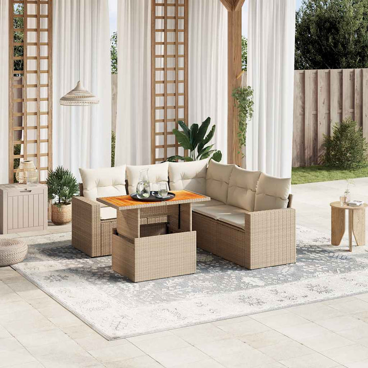 Loungegrupp Med Dynor 6 Delar Konstrotting