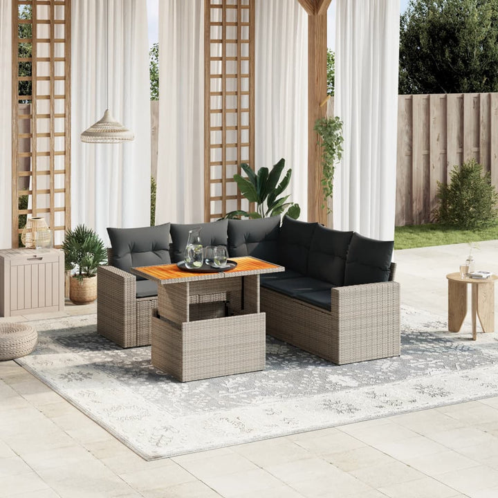 Loungegrupp Med Dynor 6 Delar Konstrotting