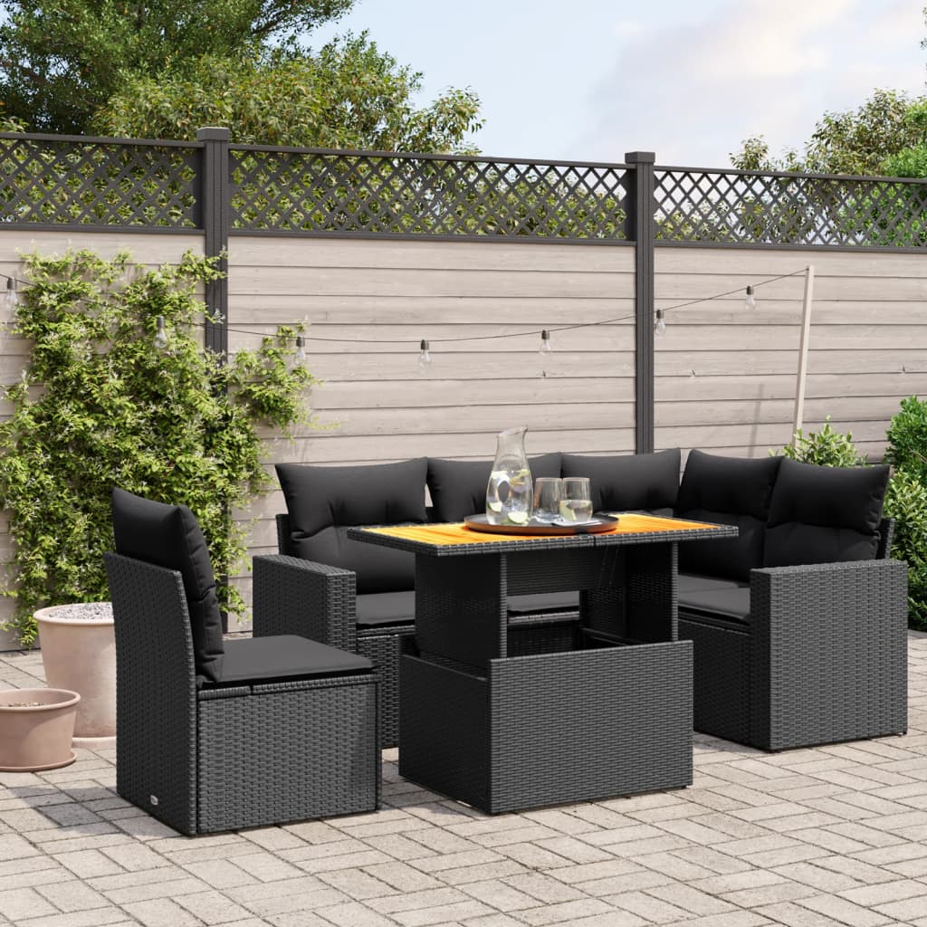 Loungegrupp Med Dynor 6 Delar Konstrotting