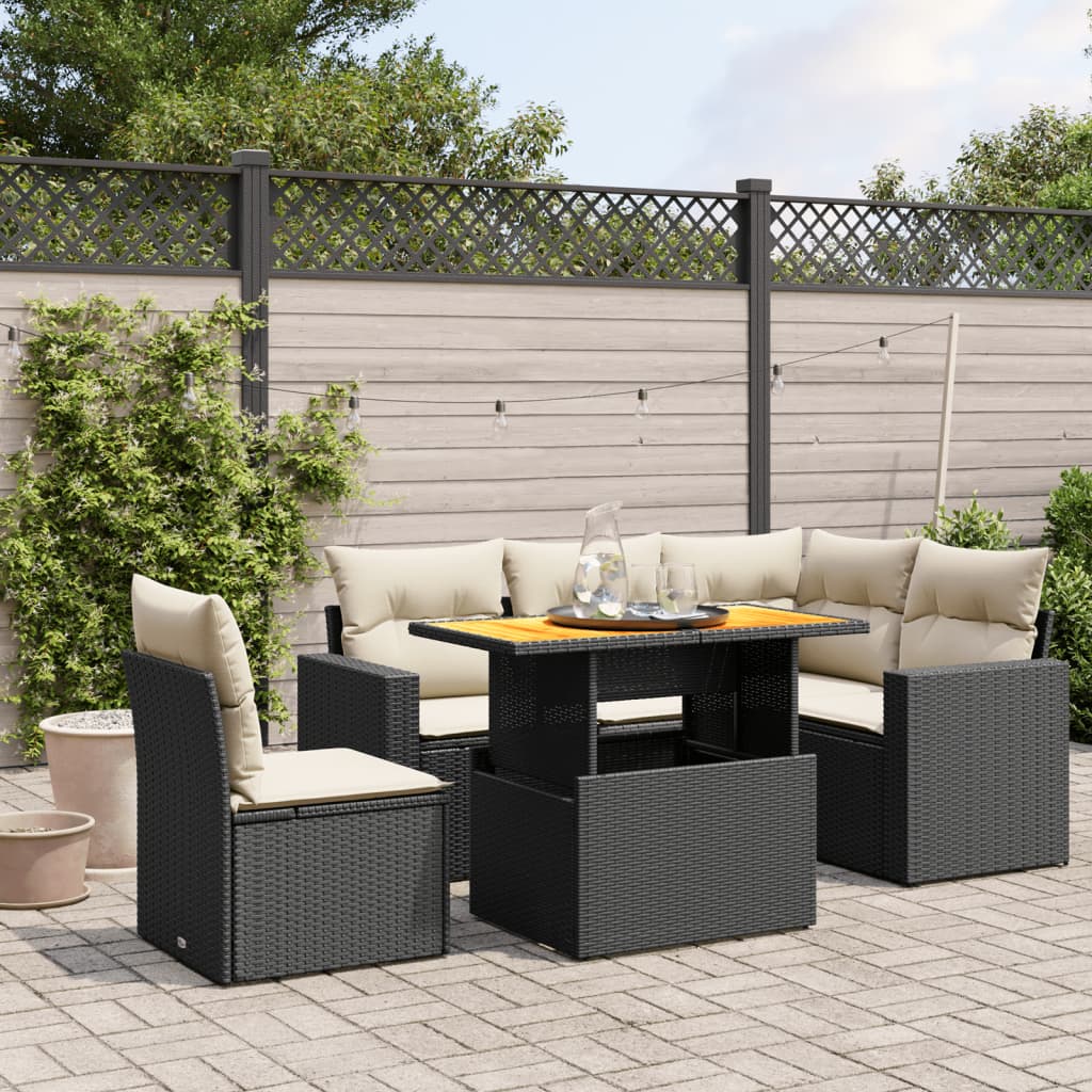 Loungegrupp Med Dynor 6 Delar Konstrotting