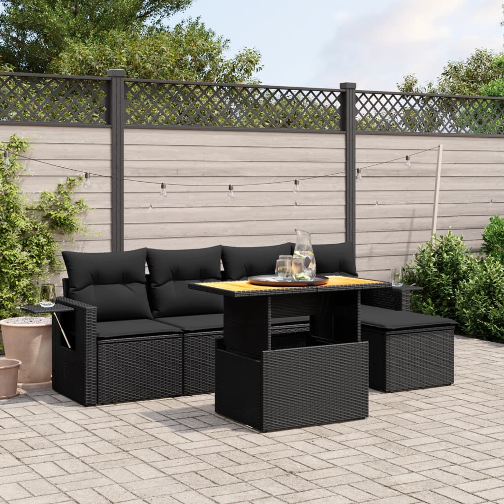 Loungegrupp Med Dynor 6 Delar Konstrotting
