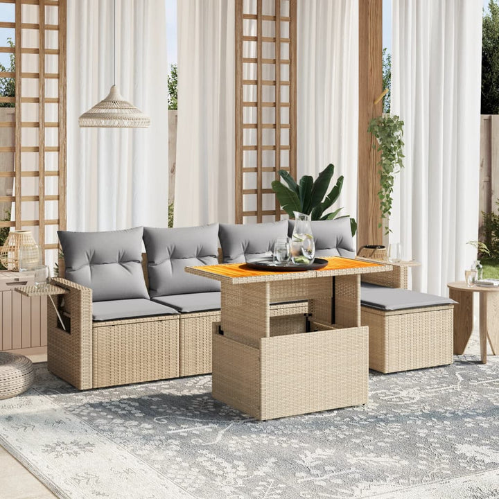 Loungegrupp Med Dynor 6 Delar Konstrotting
