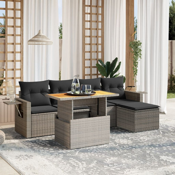 Loungegrupp Med Dynor 6 Delar Konstrotting