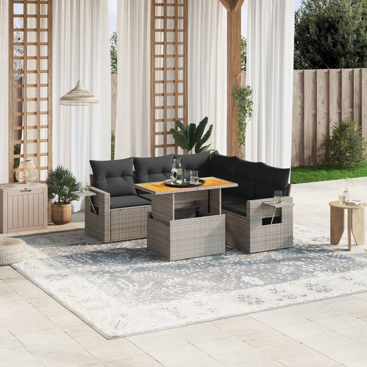 Loungegrupp Med Dynor 6 Delar Konstrotting