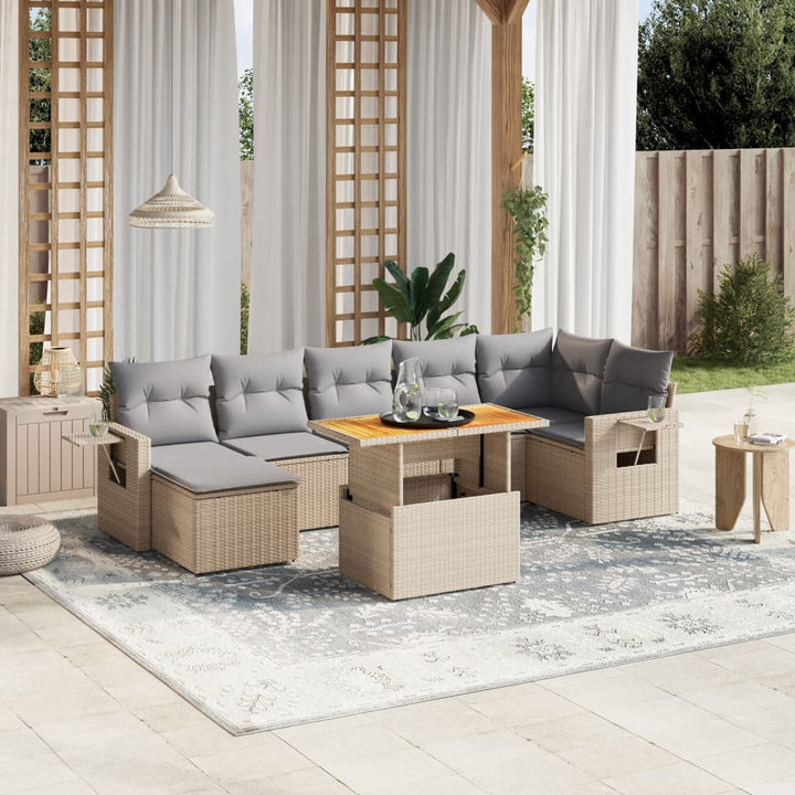 Loungegrupp För Trädgården Med Dynor 8 Delar Svart Konstrotting