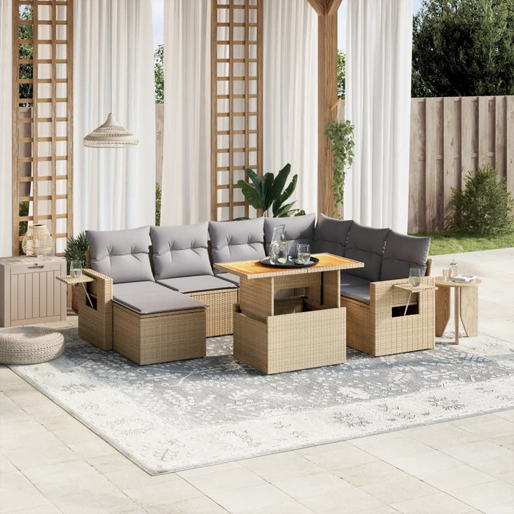 Loungegrupp För Trädgården Med Dynor 8 Delar Svart Konstrotting