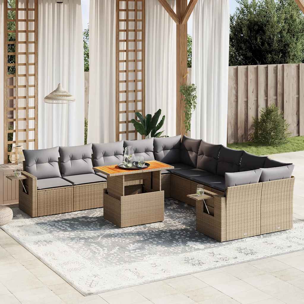 Loungegrupp För Trädgården M. Dynor 11 Delar Konstrotting