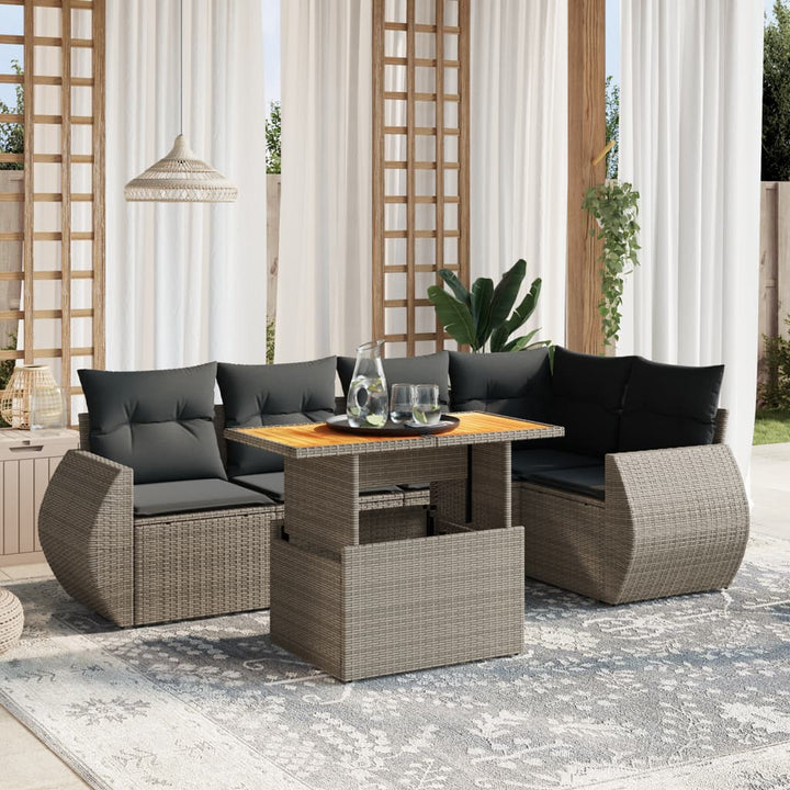 Loungegrupp Med Dynor 6 Delar Konstrotting