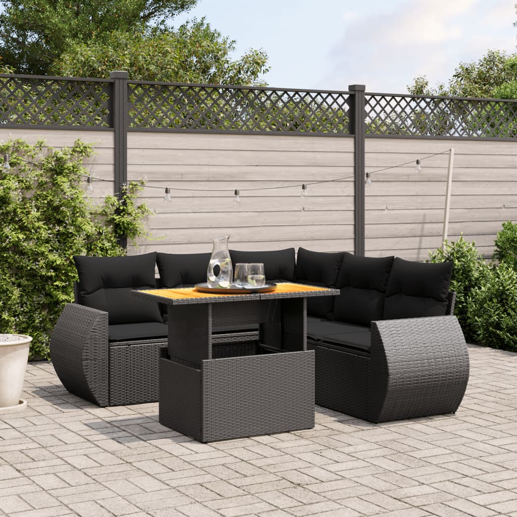 Loungegrupp Med Dynor 6 Delar Konstrotting