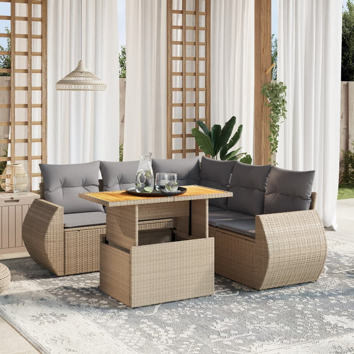 Loungegrupp Med Dynor 6 Delar Konstrotting