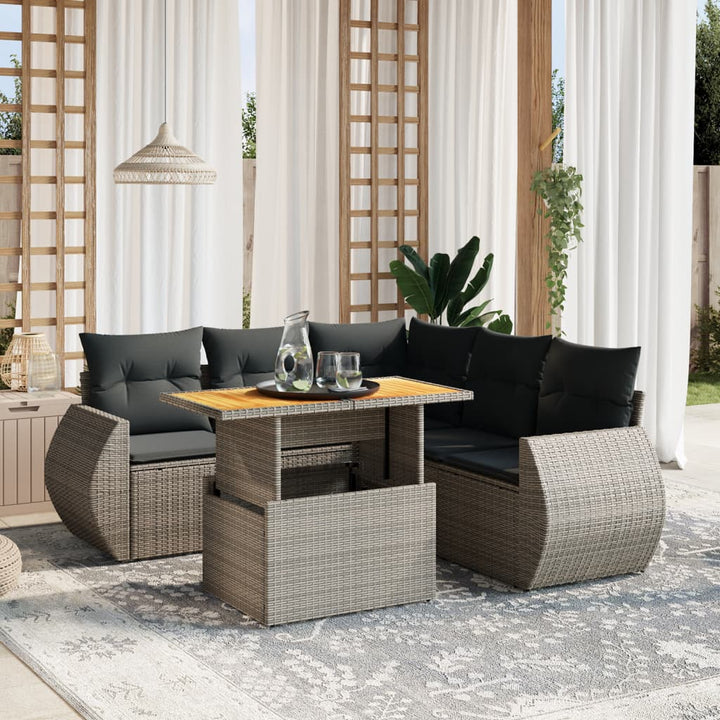 Loungegrupp Med Dynor 6 Delar Konstrotting