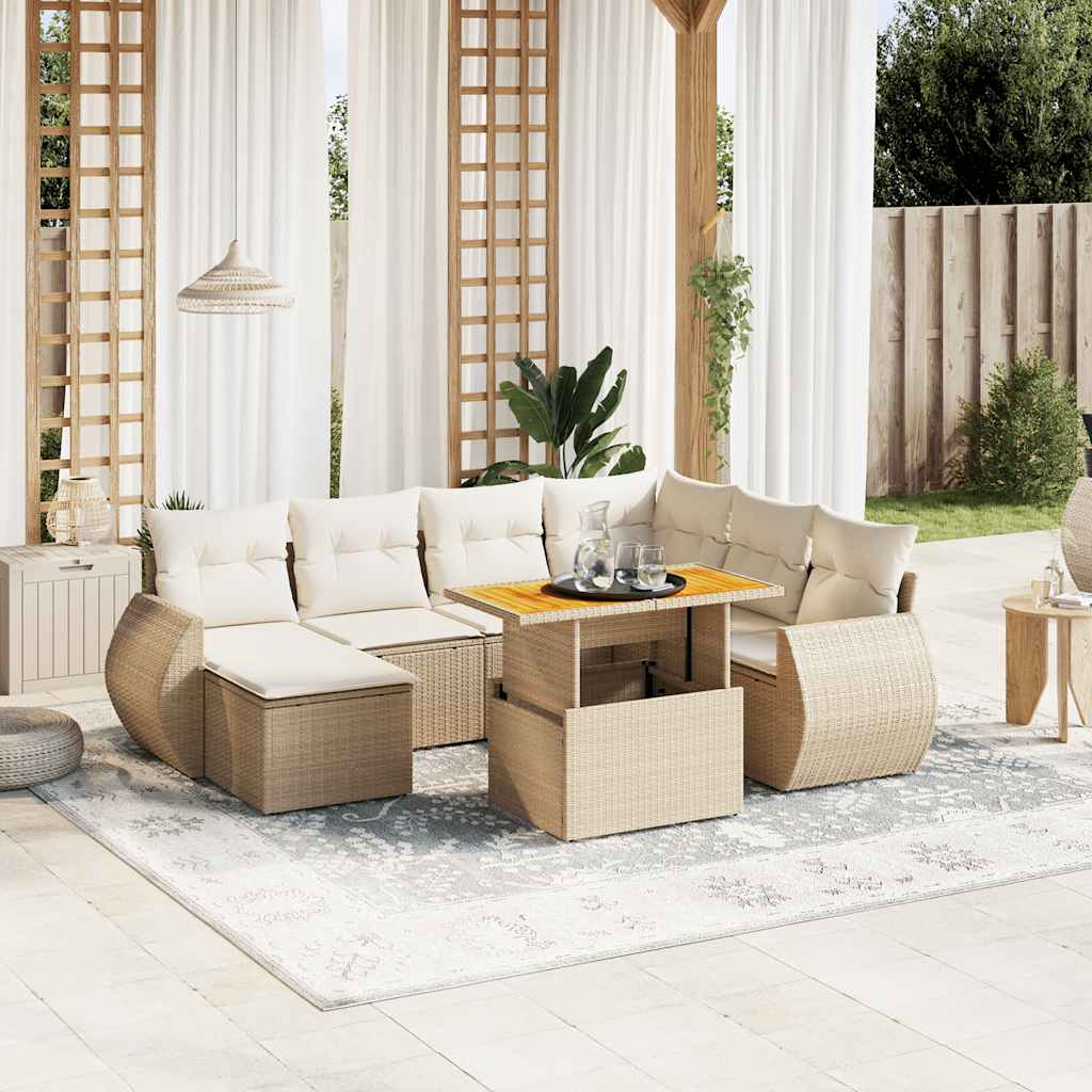 Loungegrupp För Trädgården Med Dynor 8 Delar Svart Konstrotting