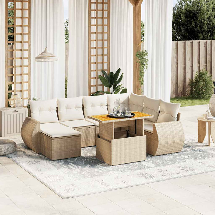 Loungegrupp För Trädgården Med Dynor 8 Delar Svart Konstrotting