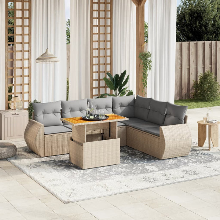 Loungegrupp För Trädgården Med Dynor 8 Delar Svart Konstrotting