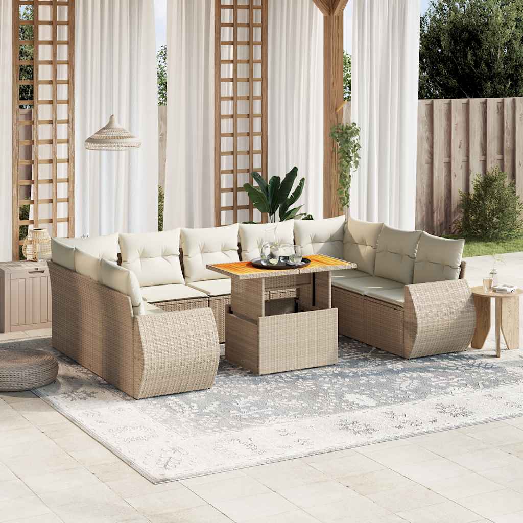 Loungegrupp 10 Delar Med Svarta Dynor Konstrotting