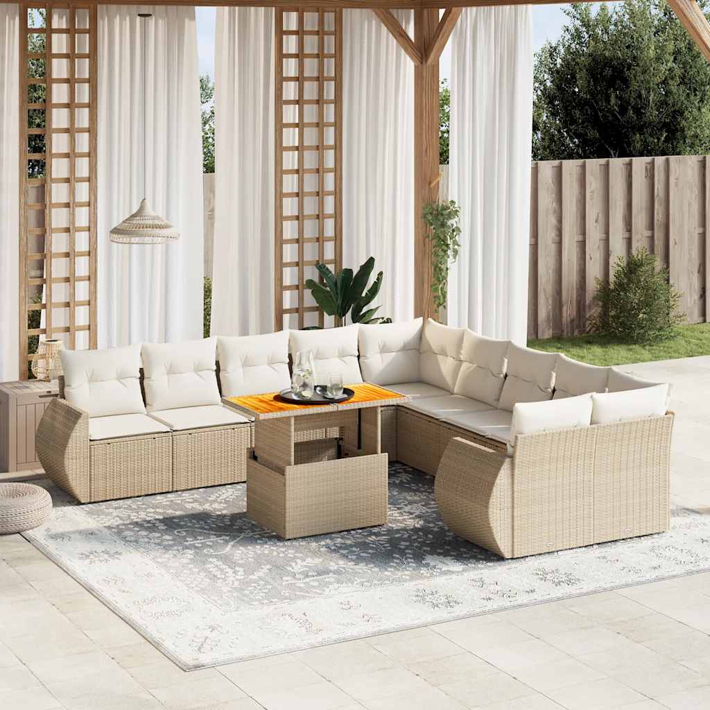 Loungegrupp För Trädgården M. Dynor 11 Delar Konstrotting