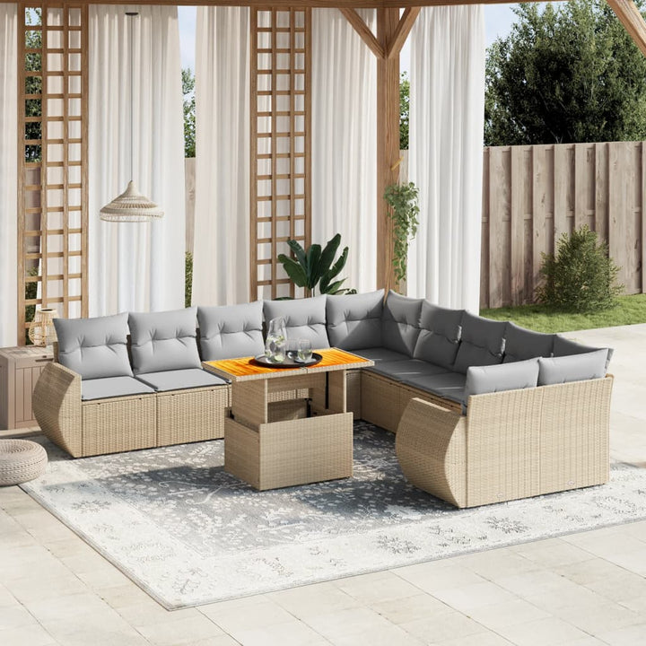 Loungegrupp För Trädgården M. Dynor 11 Delar Konstrotting