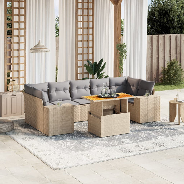 Loungegrupp För Trädgården Med Dynor 8 Delar Konstrotting