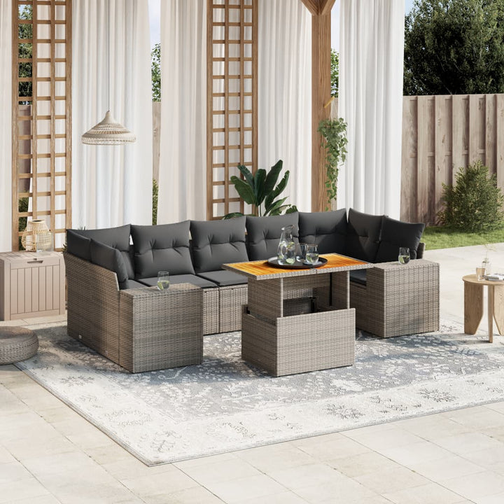 Loungegrupp För Trädgården Med Dynor 8 Delar Konstrotting