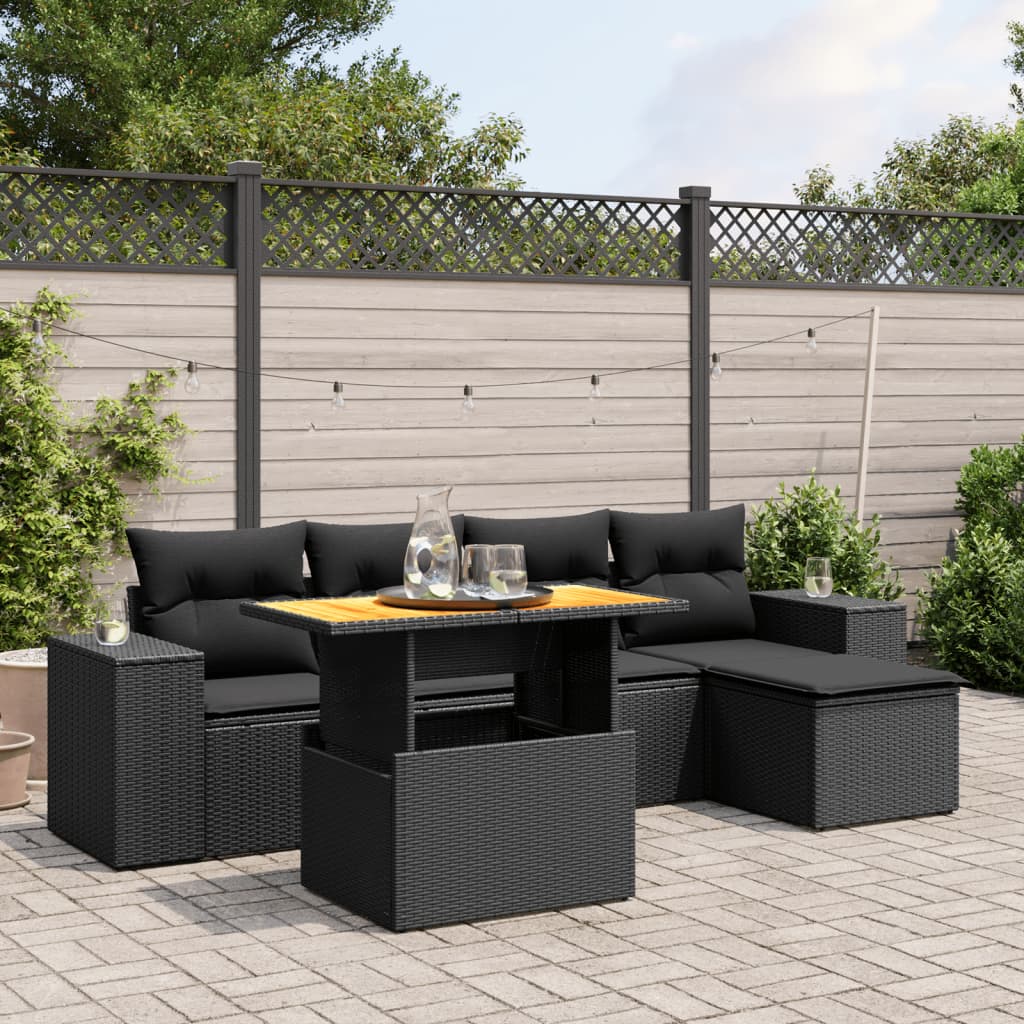 Loungegrupp Med Dynor 6 Delar Konstrotting