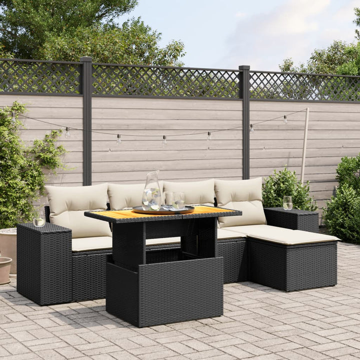 Loungegrupp Med Dynor 6 Delar Konstrotting