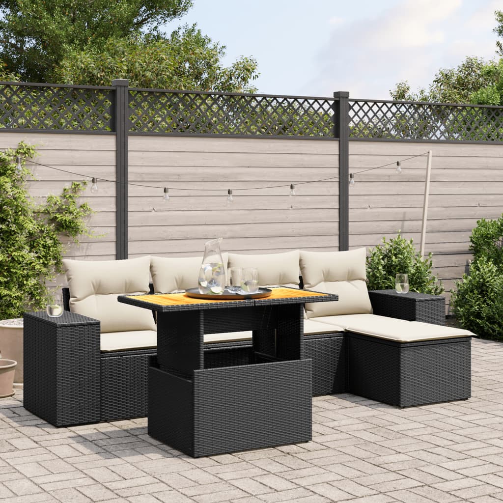 Loungegrupp Med Dynor 6 Delar Konstrotting
