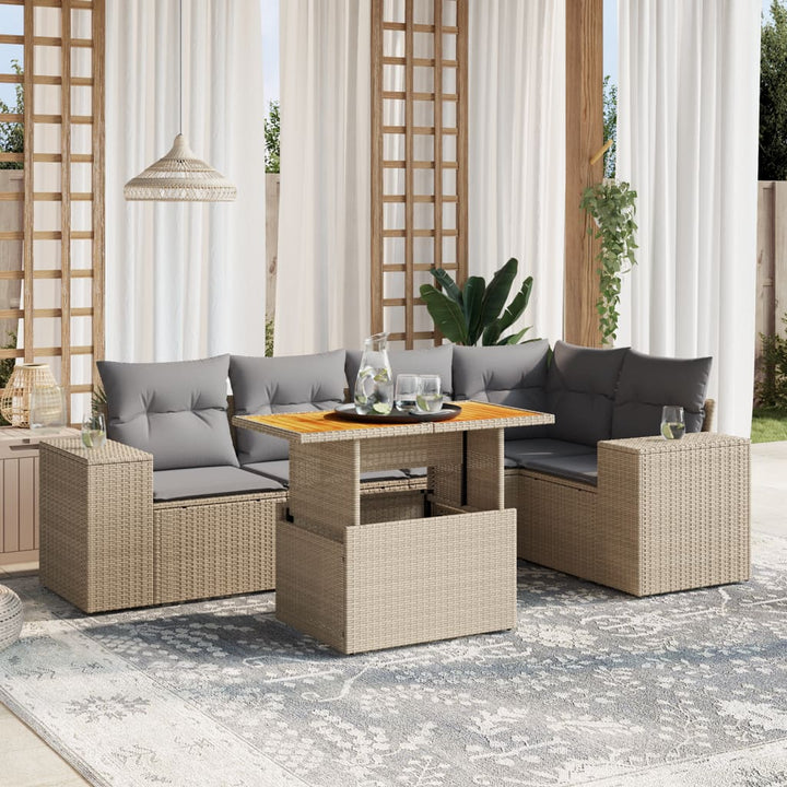 Loungegrupp Med Dynor 6 Delar Konstrotting