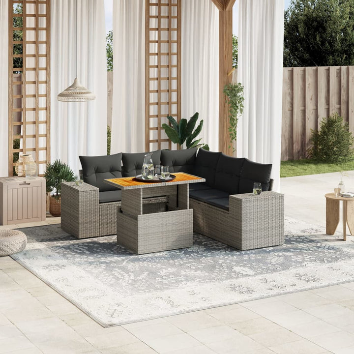 Loungegrupp Med Dynor 6 Delar Konstrotting