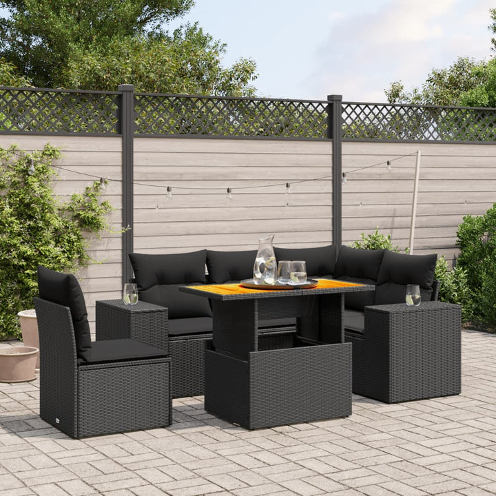Loungegrupp Med Dynor 6 Delar Konstrotting