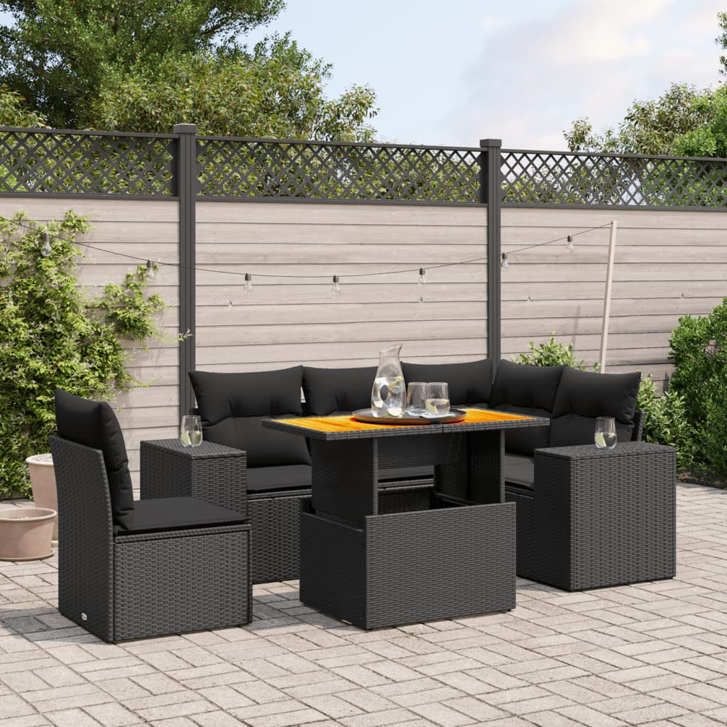 Loungegrupp Med Dynor 6 Delar Konstrotting