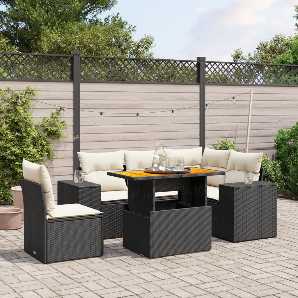 Loungegrupp Med Dynor 6 Delar Konstrotting