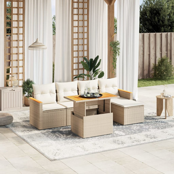 Loungegrupp Med Dynor 6 Delar Svart Konstrotting