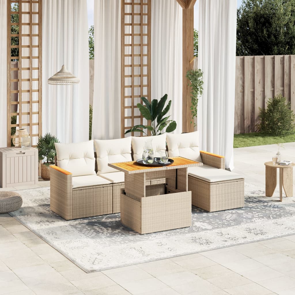 Loungegrupp Med Dynor 6 Delar Svart Konstrotting