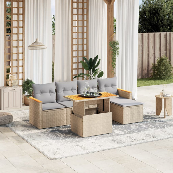 Loungegrupp Med Dynor 6 Delar Svart Konstrotting