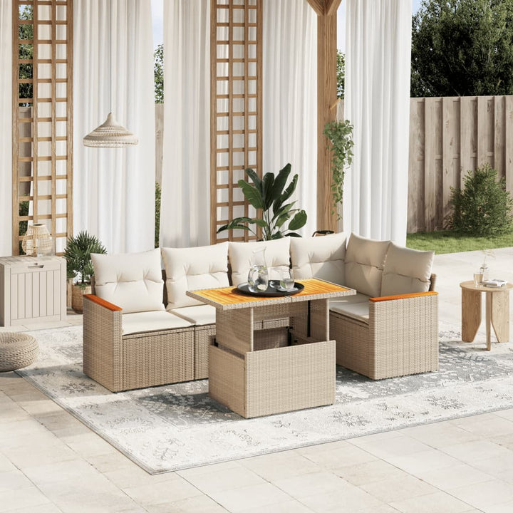 Loungegrupp Med Dynor 6 Delar Konstrotting