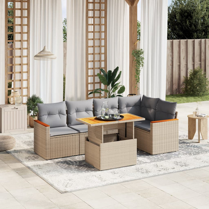 Loungegrupp Med Dynor 6 Delar Konstrotting
