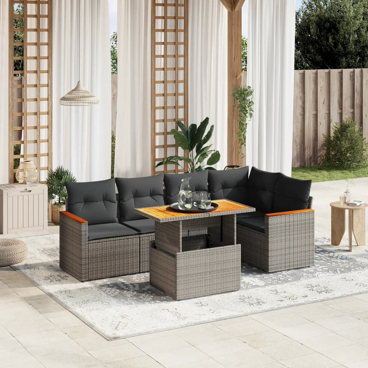Loungegrupp Med Dynor 6 Delar Konstrotting