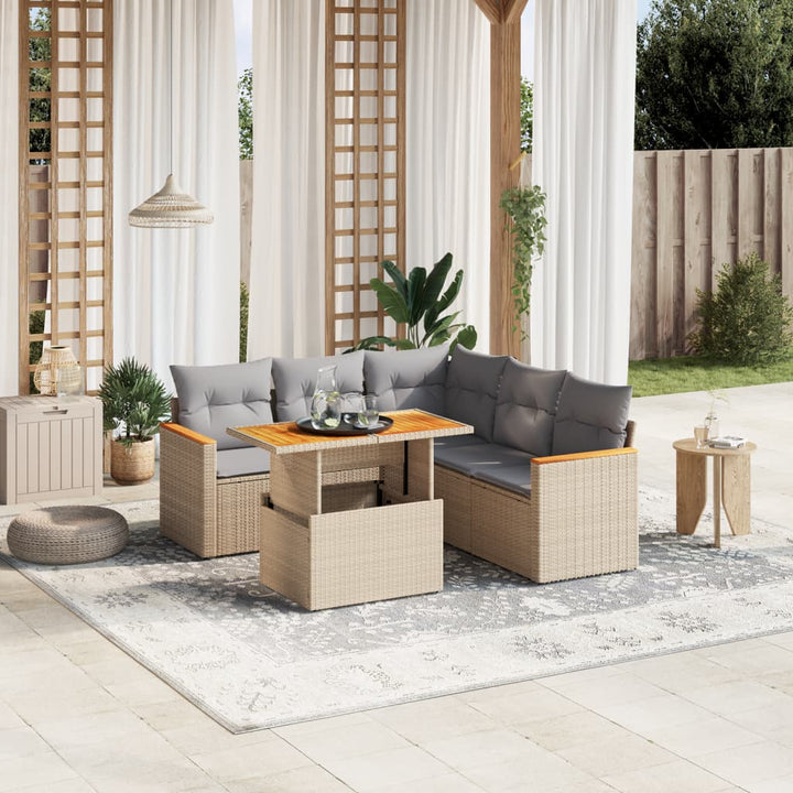 Loungegrupp Med Dynor 6 Delar Svart Konstrotting