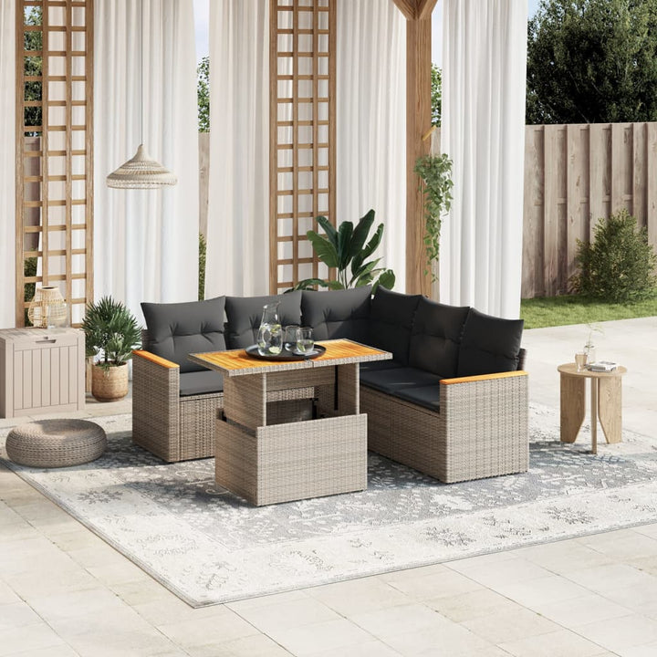 Loungegrupp Med Dynor 6 Delar Svart Konstrotting