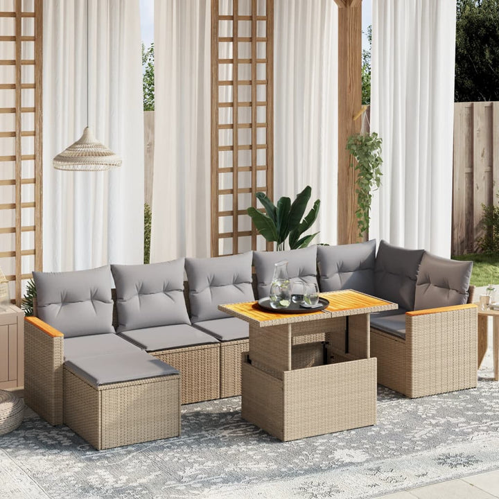 Loungegrupp För Trädgården Med Dynor 8 Delar Konstrotting