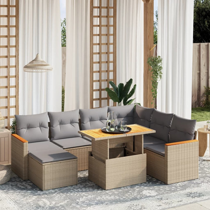 Loungegrupp För Trädgården Med Dynor 8 Delar Svart Konstrotting