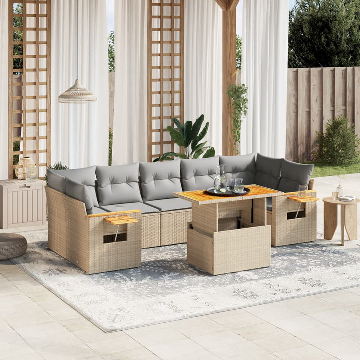 Loungegrupp För Trädgården Med Dynor 8 Delar Konstrotting