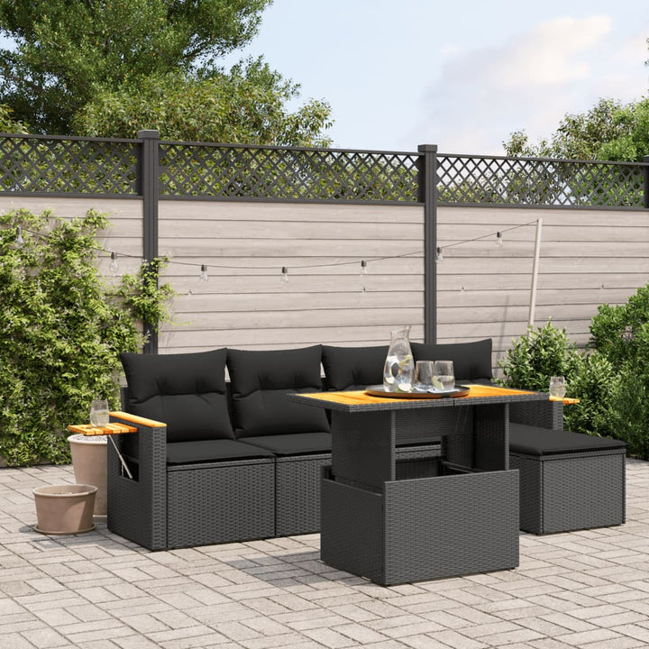 Loungegrupp Med Dynor 6 Delar Konstrotting