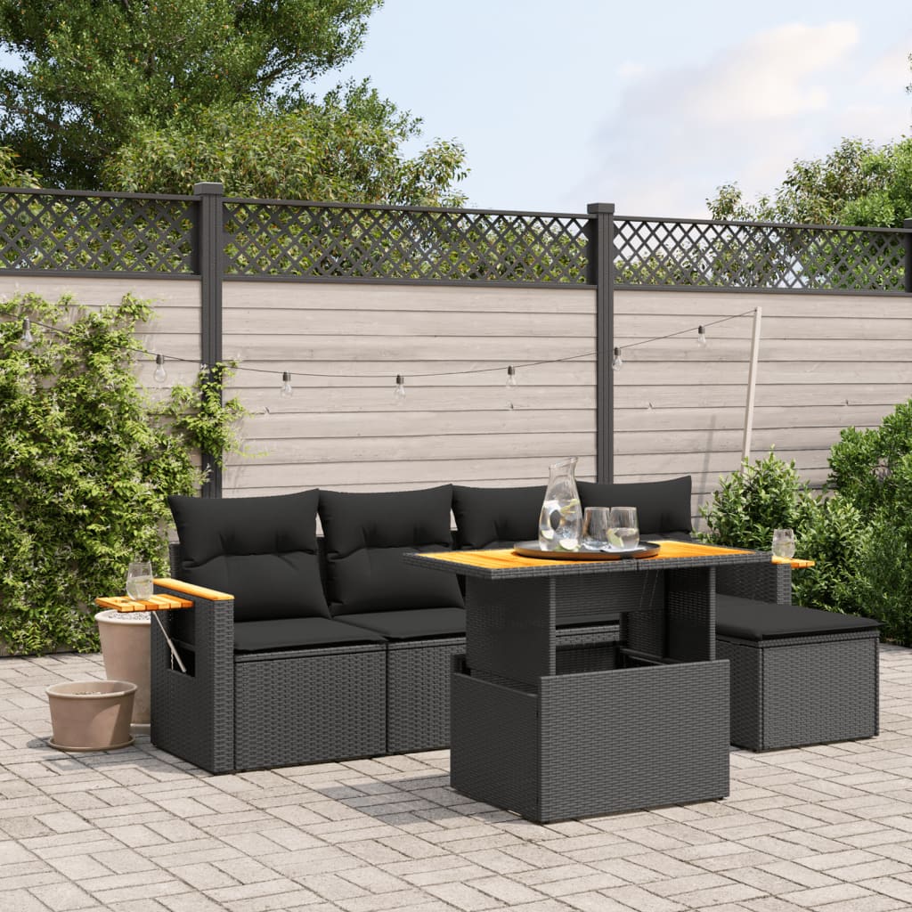 Loungegrupp Med Dynor 6 Delar Konstrotting