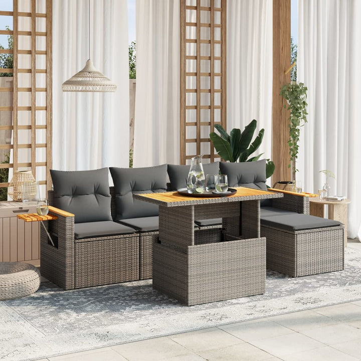 Loungegrupp Med Dynor 6 Delar Konstrotting