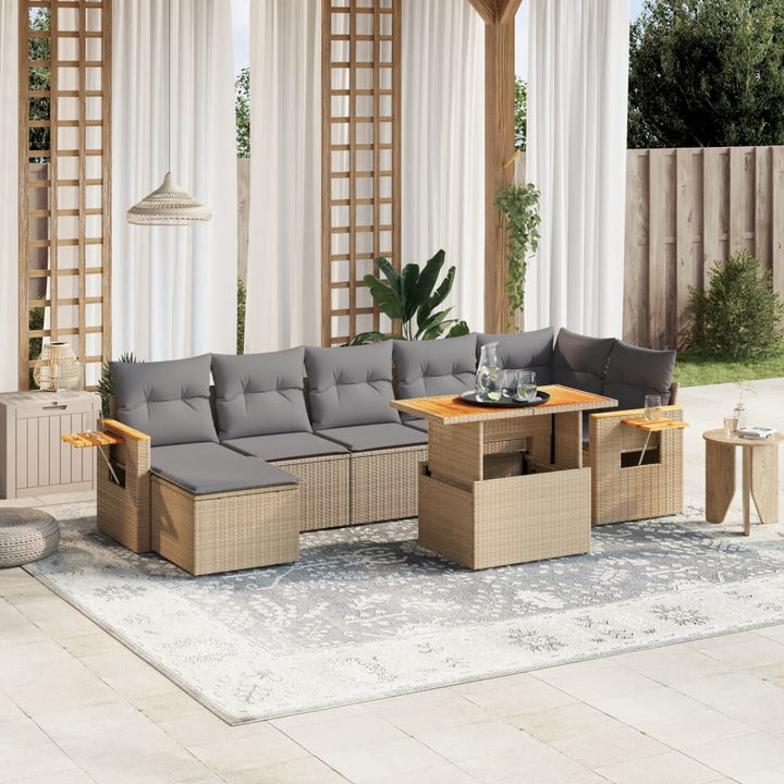 Loungegrupp För Trädgården Med Dynor 8 Delar Svart Konstrotting