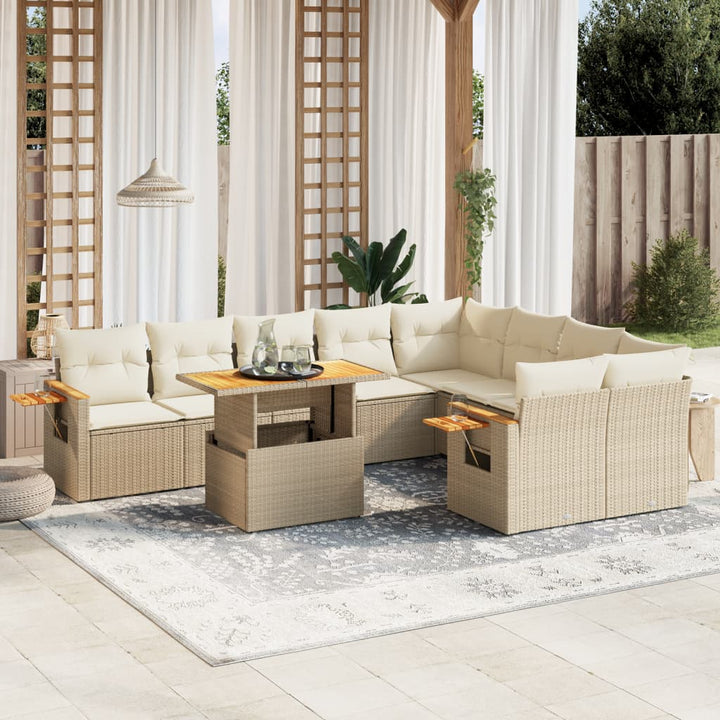 Loungegrupp 10 Delar Med Svarta Dynor Konstrotting